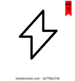ilustración de icono plano de relámpago