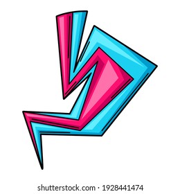 Illustration of lightning. Gaming creative illustration. Trendy symbol in modern cartoon style.