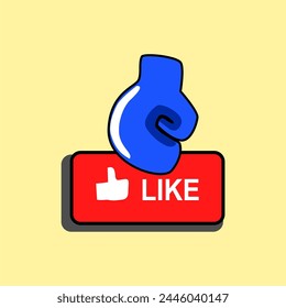 ilustración de Botón similar con cursor de guante de boxeo azul