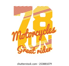 illustration I like motorcycles, vector template for design t-shirts, graphic