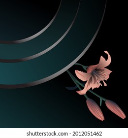 illustration of lilies on gradient background