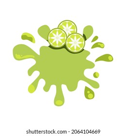 illustration of lime fruit, with refreshing splash of water
