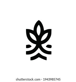 illustration line abstract leaf nature logo or icon. EPS 10