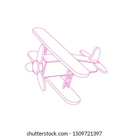 illustration line art color of airplane