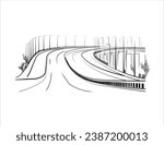 Illustration line Art of Dhaka Elevated Expressway. Elevated Expressway