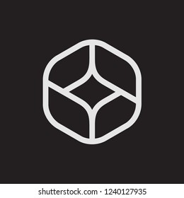 illustration line art technology polygonal or hexagonal logo inspiration