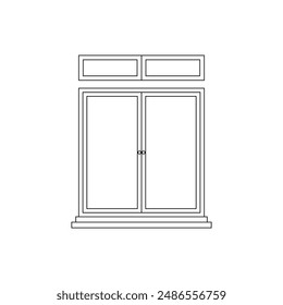 La ilustración de la ventana de arte lineal