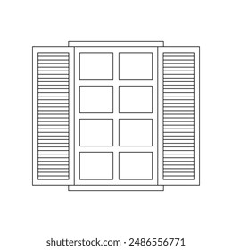 La ilustración de la ventana de arte lineal