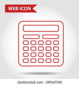 Illustration of line calculator web icon, vector.
