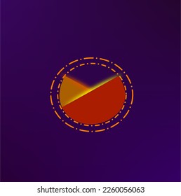 Illustration of line and circle logo with contrast colors. Vector drawing of logos and icons for brands and businesses