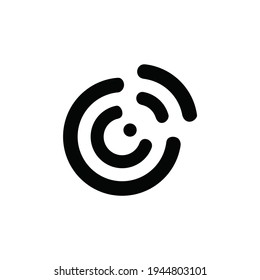 illustration line circle signal logo or icon. EPS 10
