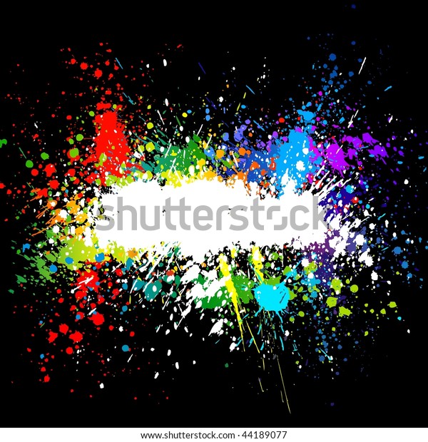 Illustration Line Color Paint Splashes On Stock Vector (Royalty Free ...