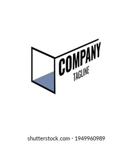 illustration line cubic rectangle logo or icon. EPS 10