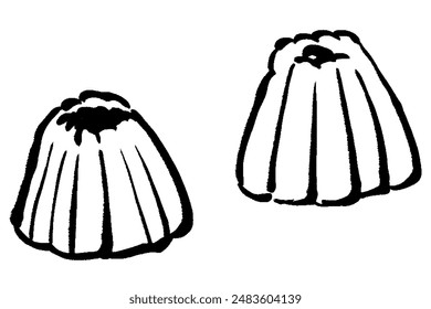 Illustration of line drawing of canure with brush touch