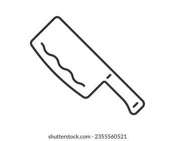 Illustration of a line drawing of a Chinese knife.