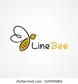  Illustration of line flying bee