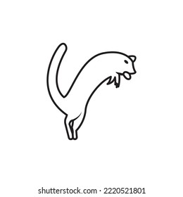 illustration of the line formation of a fox or weasel or the like.