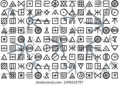 Illustration line of the glyphs symbol background.