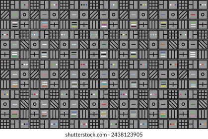 Illustration line of the glyphs symbol pattern on grey background.