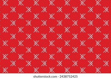 Illustration line of the glyphs symbol pattern on red background.