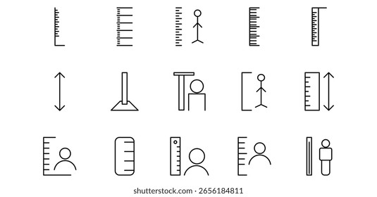 ilustração do ícone de medição de altura de linha pack