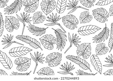 Illustration of line leaves background.
