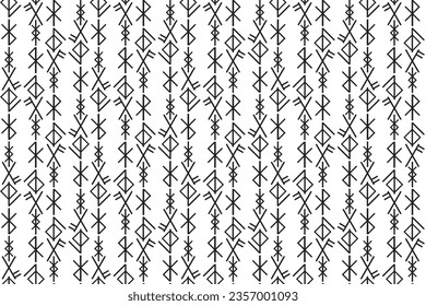 illustration line of the Rune character pattern on white background.