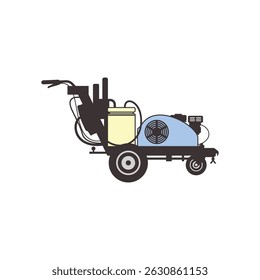 ilustração linha máquina de striping ferramentas