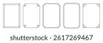 Illustration line stroke frame isolated on white background