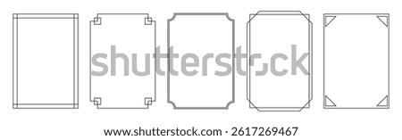 Illustration line stroke frame isolated on white background