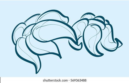 illustration line of two elegant soft flowers