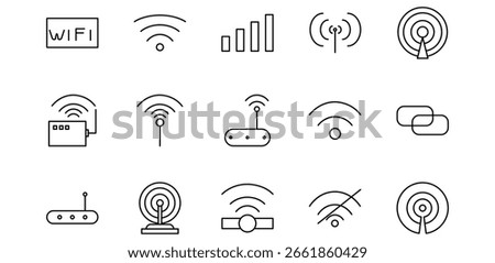 illustration of a line wifi icon camera