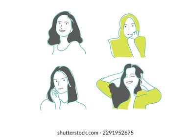 illustration line of a woman 