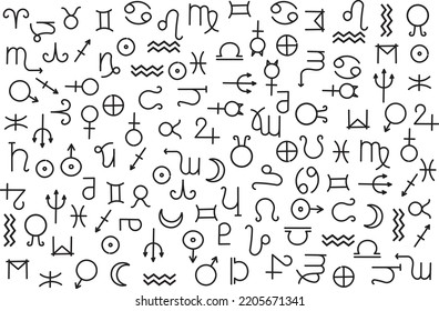 illustration line of the zodiac symbol pattern background.