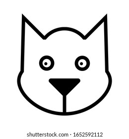 Illustration of linear dog. Vector line style icon.