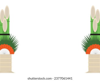 Illustration of lined up kadomatsu