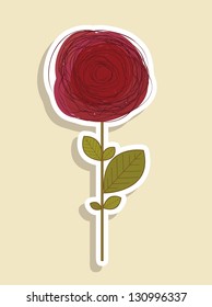 Illustration of lines flowers. Valentine flowers. vector illustration