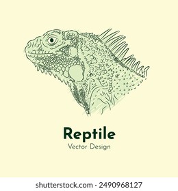 illustration in lines of lizard with detailed texture