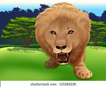 Illustration eines Löwen