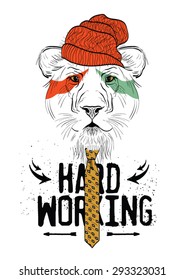 illustration of lion  for apparel