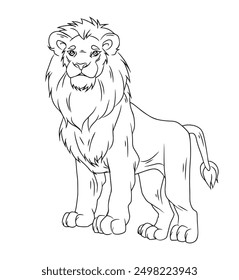 illustration of a lion. coloring pages for kids and adults