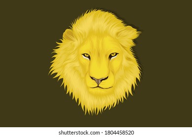 Illustration of a lion with a concubine is nice and drawn in a realistic style