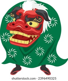 It is an illustration of a lion dance.