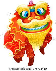 Illustration of a Lion Dance Costume for Chinese New Year