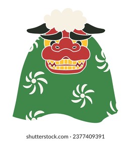 Illustration of lion dance, vector material.