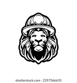 Illustration of a lion design using a helmet. Great for building construction logos and so on