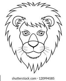 illustration of Lion face outline