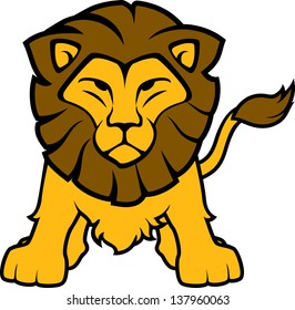 illustration of lion front view isolated on white background, in vector format very easy to edit, individual objects