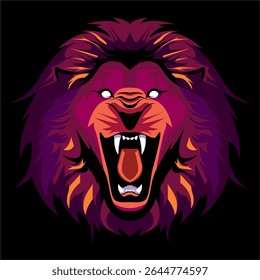 illustration of lion head with simple trace