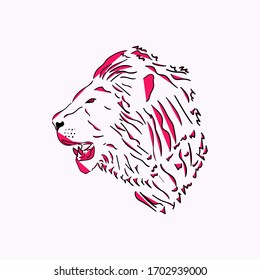 illustration of a lion head sketch on a white background